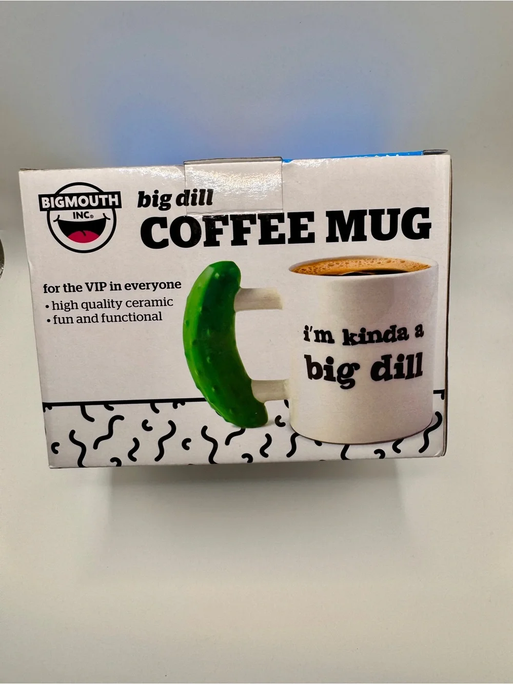 BigMouth Inc. Big Dill Coffee Mug - White with Green Handle